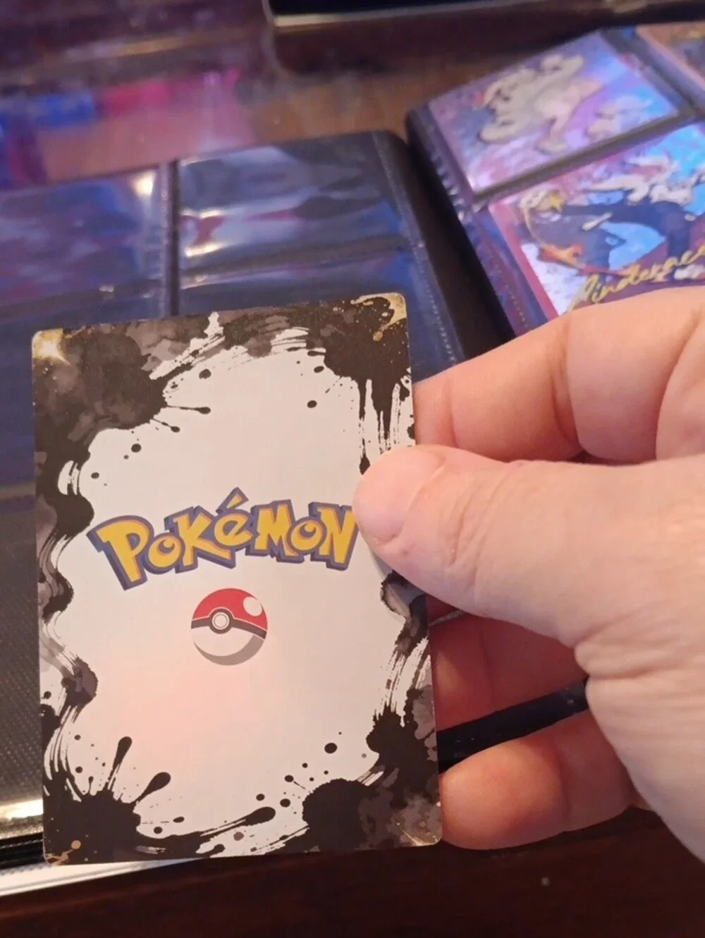 Pokemon Trading Card Blue Black White with Red Accents